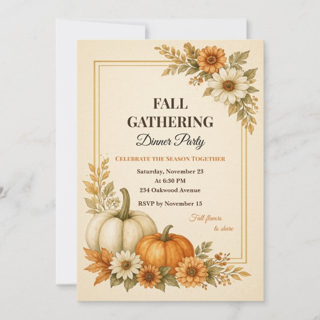 Invitation au dîner de la fête automnale (Devant)