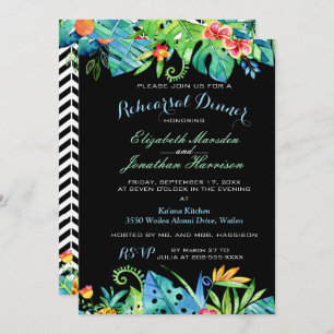 Invitation au dîner de la répétition noire tropica