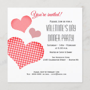 Invitation au dîner de la Saint-Valentin au cœur r