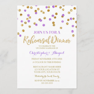 Invitation au dîner de la soirée Gold Purple