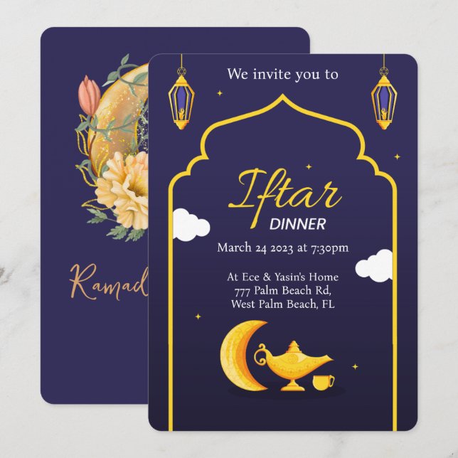 Invitation au dîner de l'Iftar de la Marine et du  (Devant / Derrière)