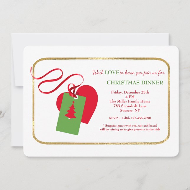 Invitation au dîner de Noël (Devant)