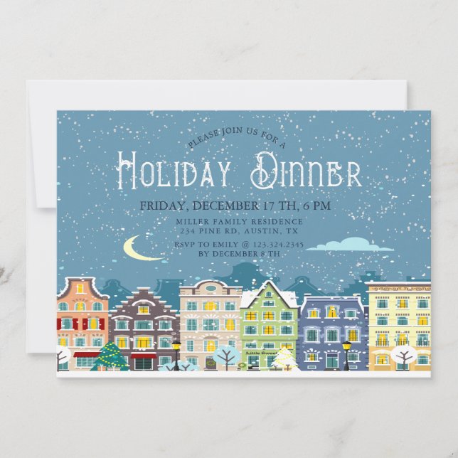 Invitation au dîner de Noël à la maison pour une j (Devant)