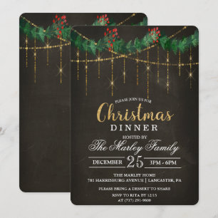 Invitation au dîner de Noël et fête de vacances