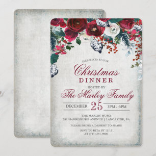 Invitation au dîner de Noël et fête de vacances