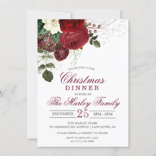 Invitation au dîner de Noël et fête de vacances