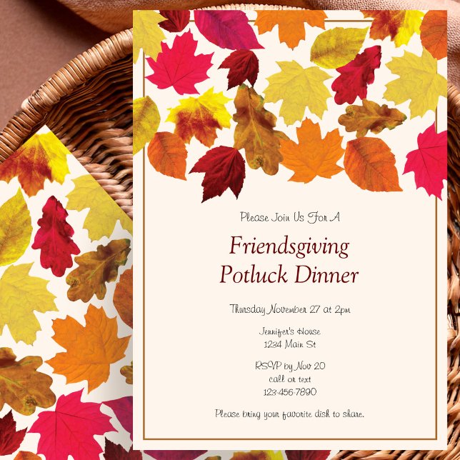 Invitation au dîner de potluck pour la fête des am (Créateur téléchargé)
