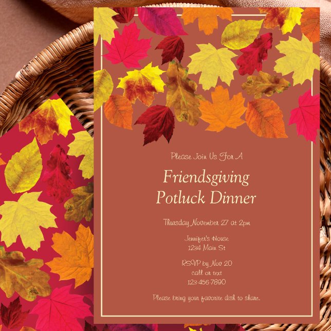 Invitation au dîner de potluck pour la fête des am (Créateur téléchargé)