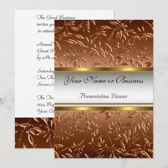 Invitation au dîner de présentation commerciale an (Devant / Derrière)