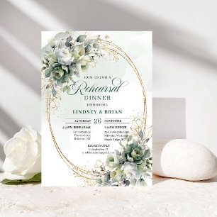 Invitation au dîner de répétition aquarelle Green 