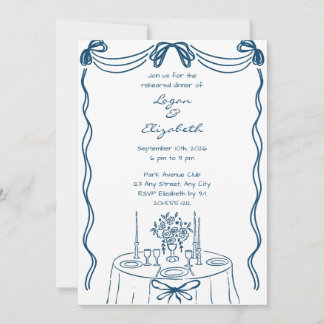 Invitation au dîner de répétition avec accent de r