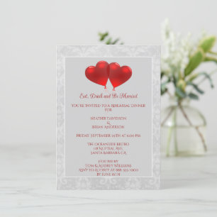 Invitation au dîner de répétition avec ballons en