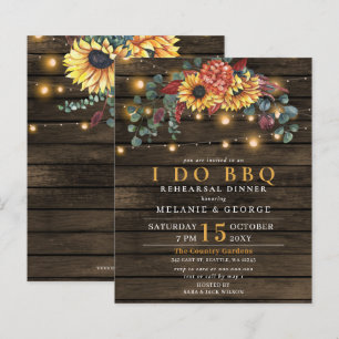 Invitation au dîner de répétition avec guirlandes 