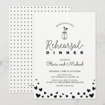Invitation au dîner de répétition Black & White | 