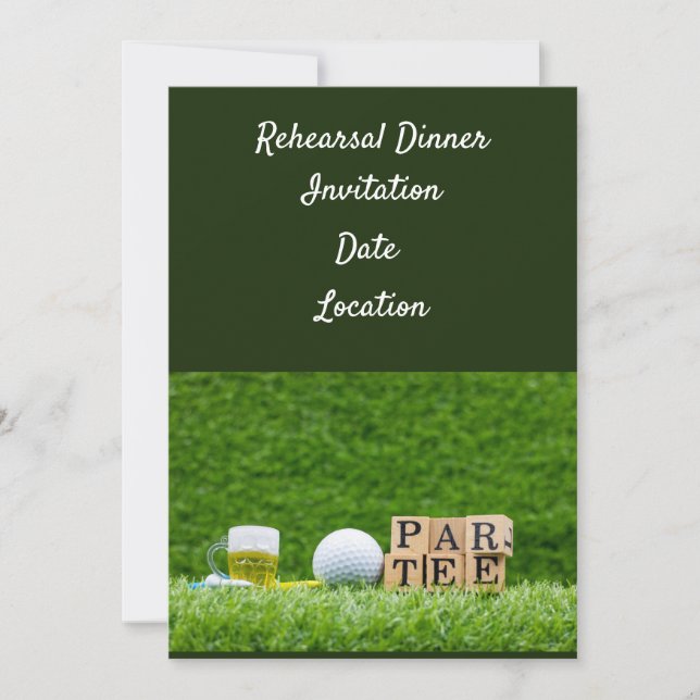 Invitation au dîner de répétition de golf avec bal (Devant)