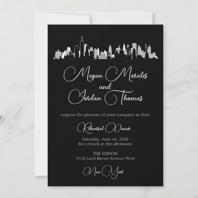 Invitation au dîner de répétition de la vue sur la (Devant)