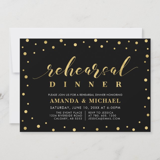 Invitation au dîner de répétition de mariage avec  (Devant)