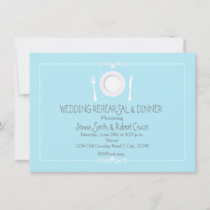 Invitation au dîner de répétition de mariage Bleu 