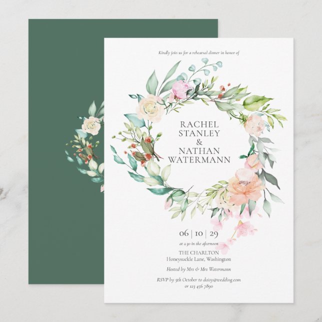 Invitation au dîner de répétition de mariage Count (Devant / Derrière)