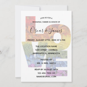 Invitation au dîner de répétition de mariage de mê