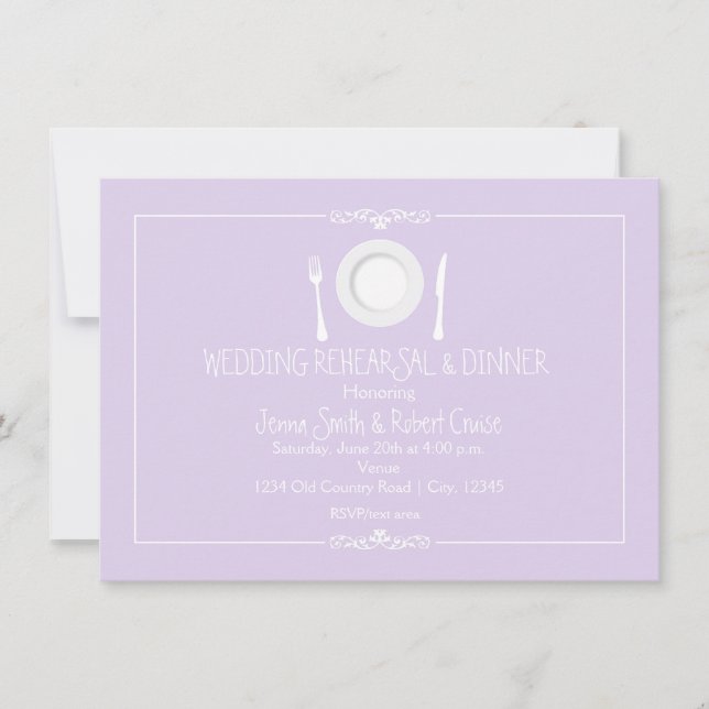 Invitation au dîner de répétition de mariage lavan (Devant)