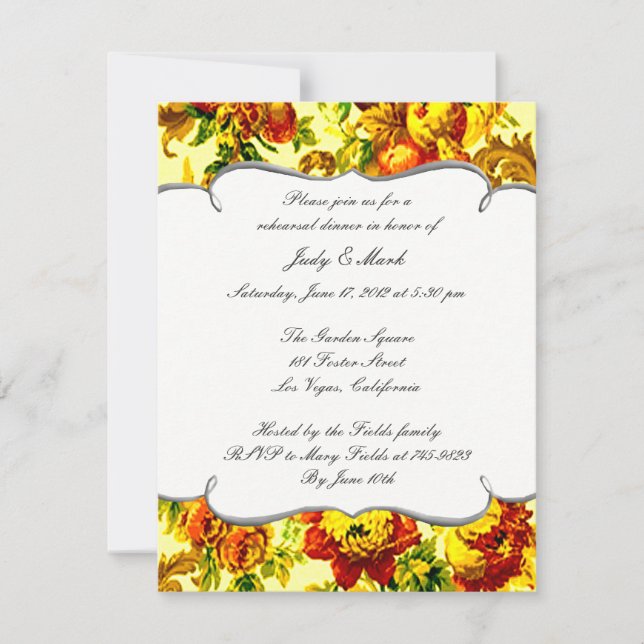 Invitation au dîner de répétition de mariage print (Devant)