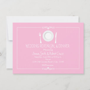 Invitation au dîner de répétition de mariage rose