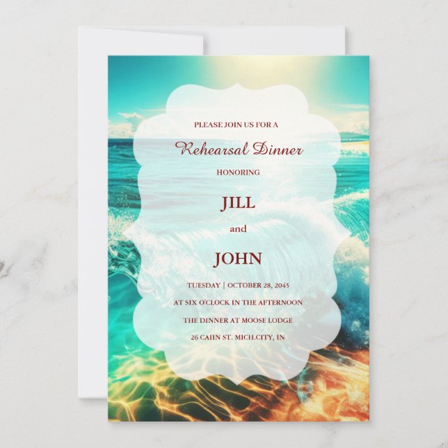 Invitation au dîner de répétition de mariage sur l (Devant)
