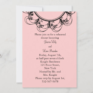 Invitation au dîner de répétition de monogramme (r