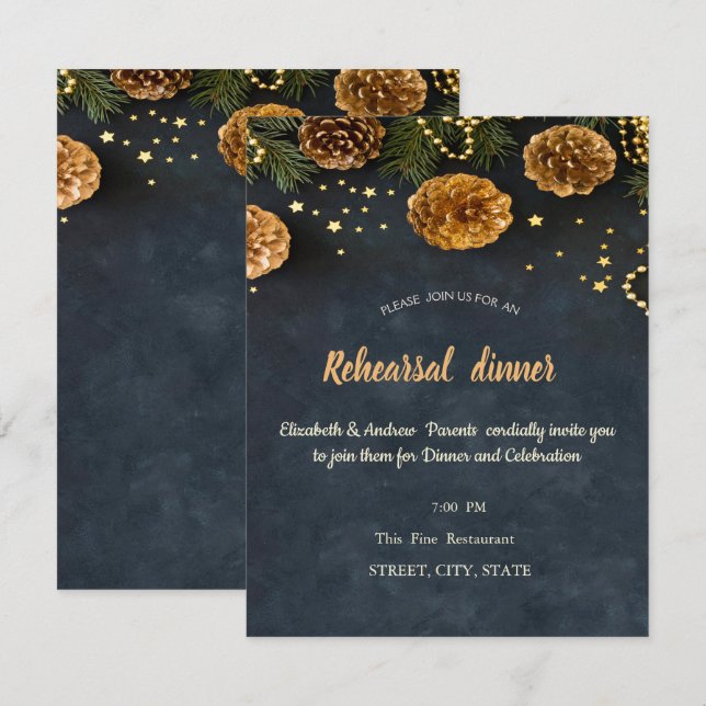 Invitation au dîner de répétition des cônes de pin (Devant / Derrière)