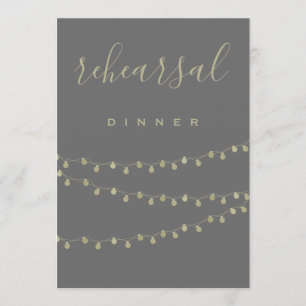 Invitation au dîner de répétition des lumières dor