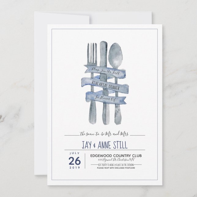 Invitation au dîner de répétition des ustensiles (Devant)