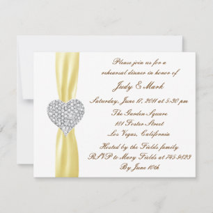 Invitation au dîner de répétition Diamond Heart Ye
