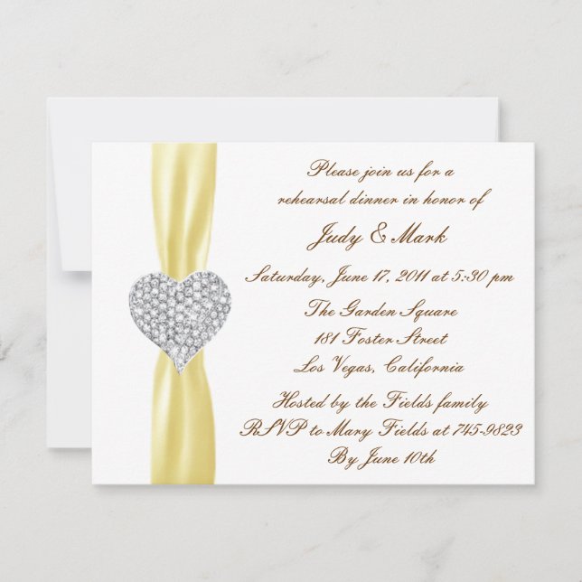 Invitation au dîner de répétition Diamond Heart Ye (Devant)