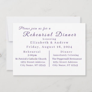 Invitation au dîner de répétition Elegant Violets