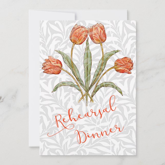 Invitation au dîner de répétition Fleur vintage (Dos)