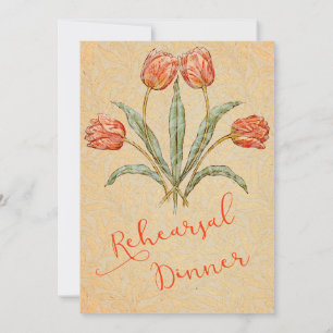 Invitation au dîner de répétition Fleur vintage