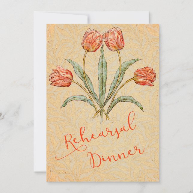Invitation au dîner de répétition Fleur vintage (Dos)