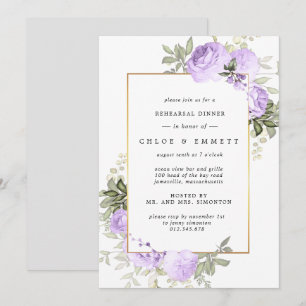 Invitation au dîner de répétition floral Rose Pour