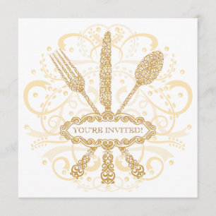 Invitation au dîner de répétition Fourchette Cuill