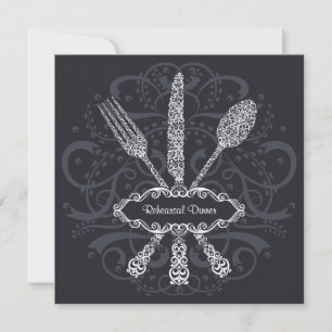 Invitation au dîner de répétition Fourchette Cuill