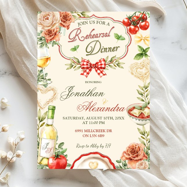 Invitation au dîner de répétition italien (Créateur téléchargé)