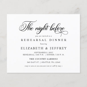 Invitation au dîner de répétition la veille du bud