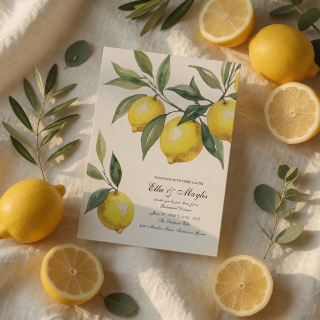 Invitation au dîner de répétition Lemon | Méditerr (Créateur téléchargé)