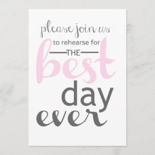 Invitation au dîner de répétition Mariage