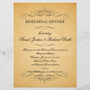 Invitation au dîner de répétition Vintage sur papi