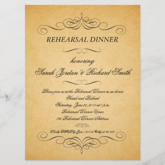 Invitation au dîner de répétition Vintage sur papi