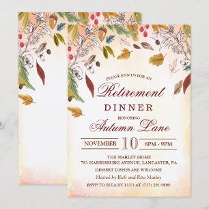 Invitation au dîner de retraite Feuilles d'automne