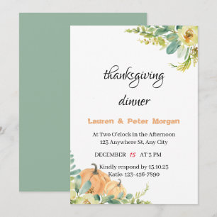 Invitation au dîner de Thanksgiving