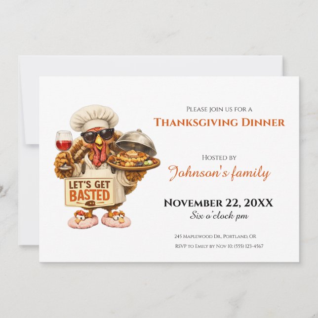Invitation au dîner de Thanksgiving (Devant)